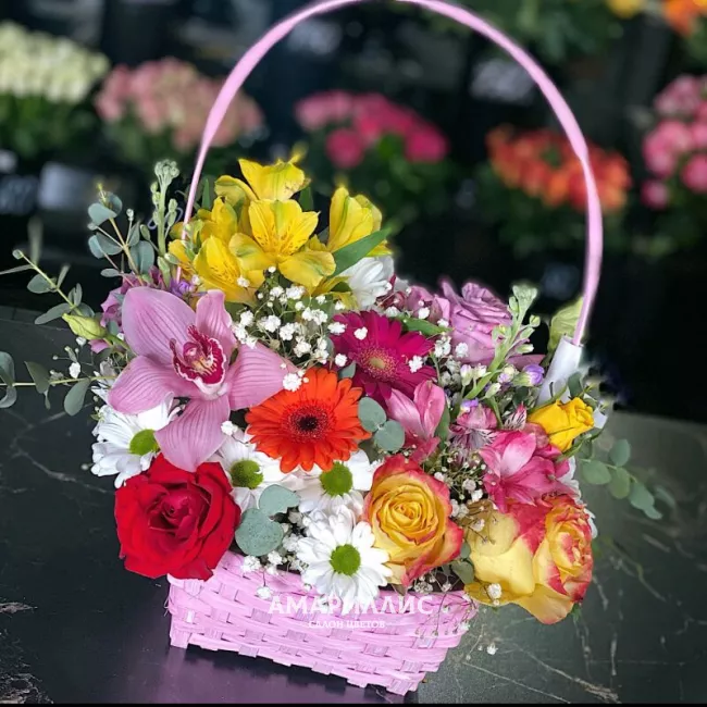 Композиция в корзине &laquo;Лесная поляна&raquo;