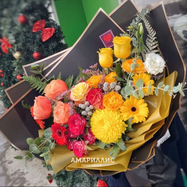 Букет с герберами &laquo;Солнечное настроение&raquo;